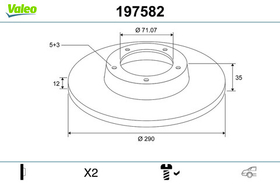 VALEO - 197582-VAL - Brake Disc
