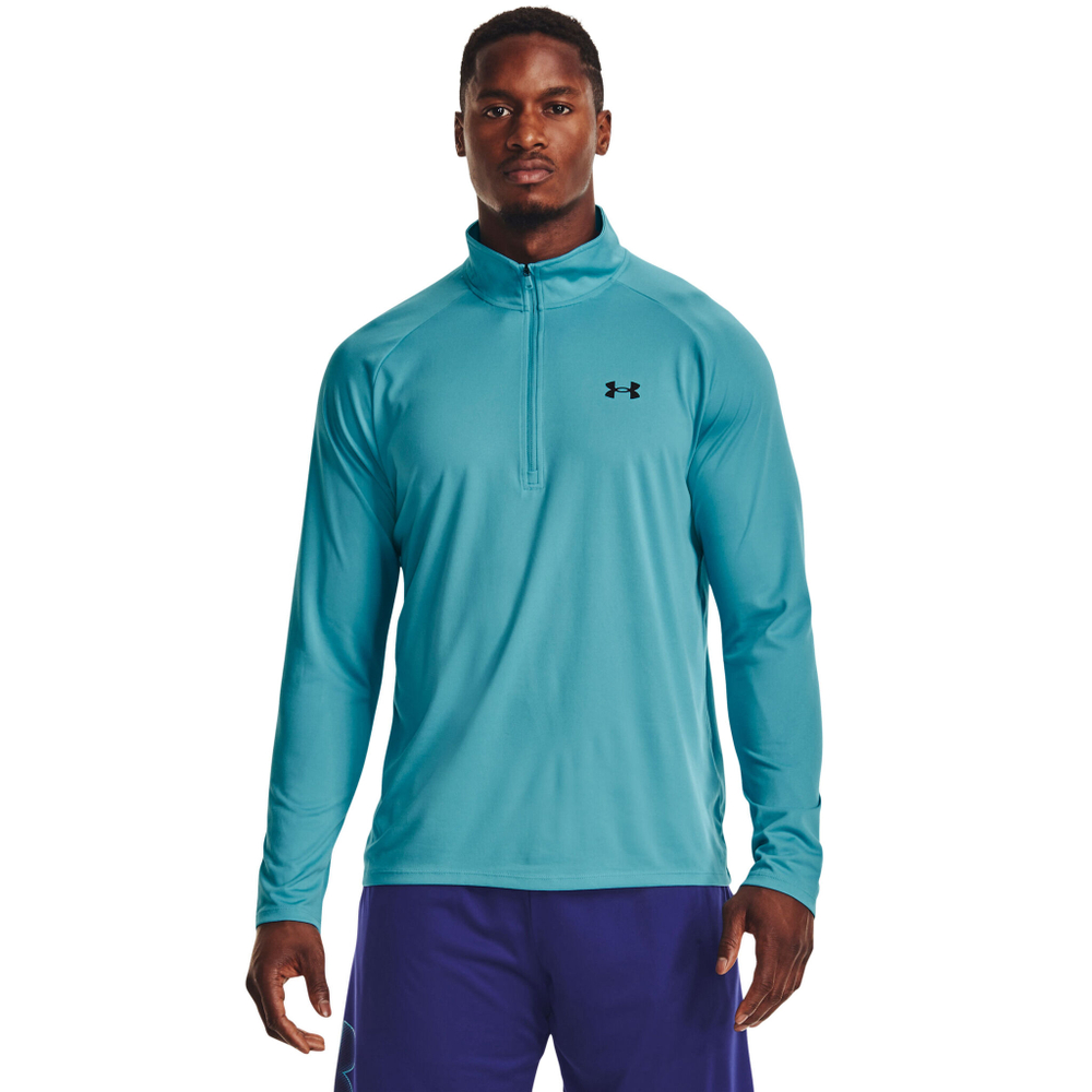 Мужское теннисное поло Under Armour Tech 2.0 Half-Zip Warm Up Long Sleeve Men - Turquoise