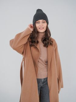 Шапка вязаная-резинка весенняя/осенняя КЭП(Черный меланж)