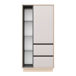 Шкаф-пенал напольный с полками для гостиной Рэя Туя светлая/Кашемир 72х32х150