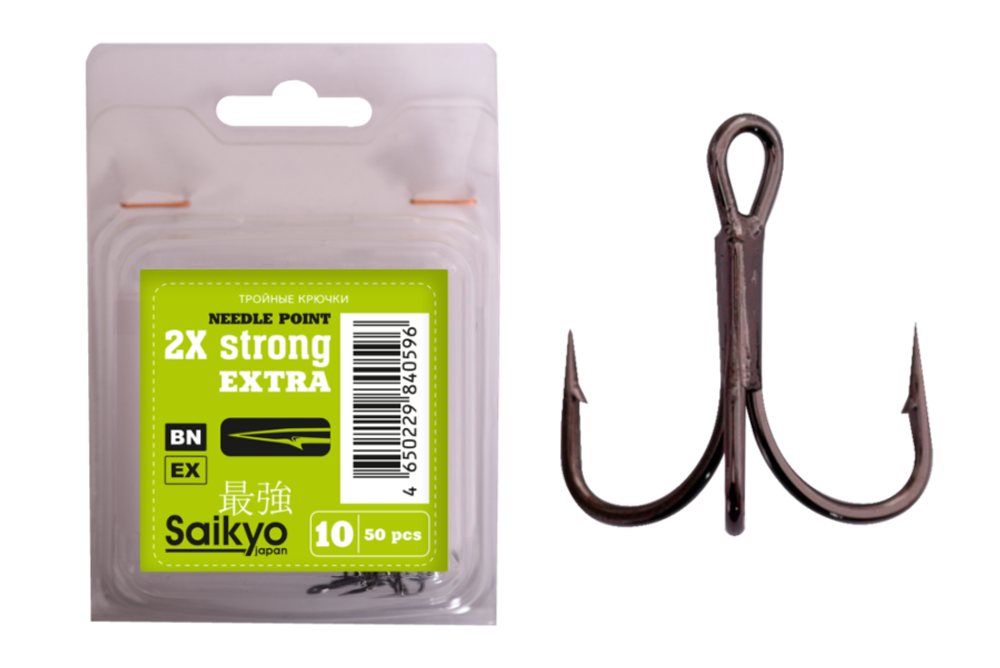 Крючки Saikyo тройн.7046 BN 2X № 10 (50шт)