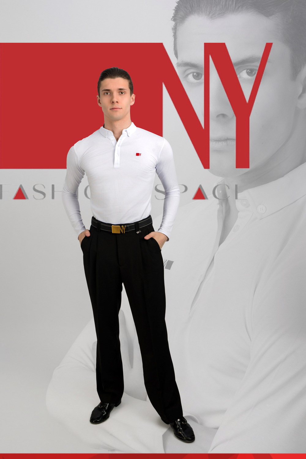 Поло с длинным рукавом белая хлопок