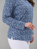 Блузка БЛ-22/голубойтуман-индигоцветы
