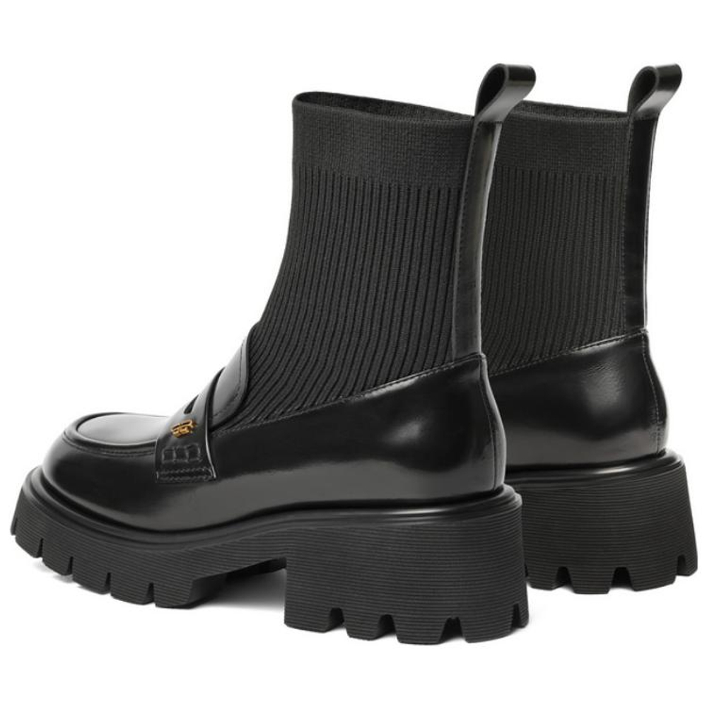 BELLE Cow Leather Ankle Boots 5cm Women"s Black, Burgundy