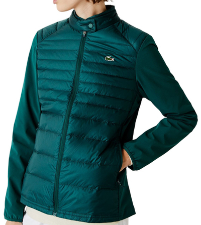 Женская Кофта теннисная Lacoste Women’s SPORT Water-Resistant Down-Filled Puffer Jacket - green/navy blue