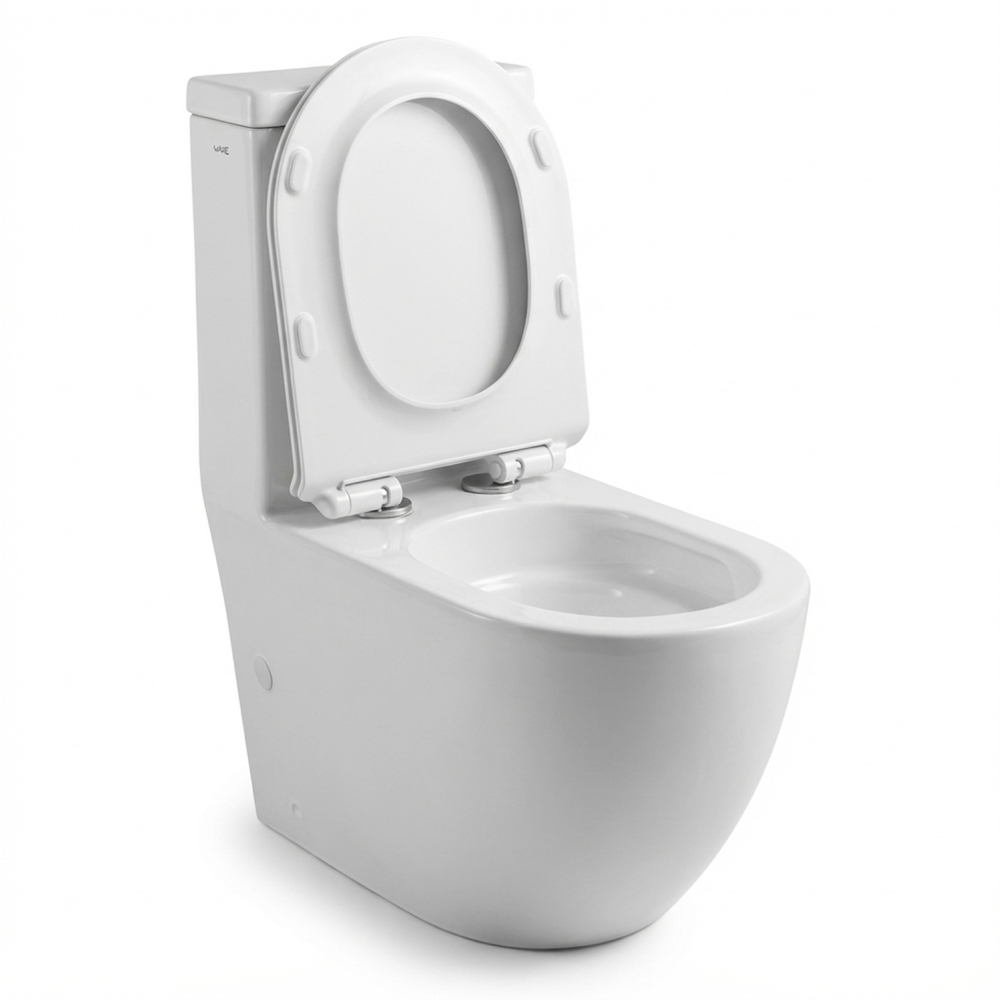 Унитаз-моноблок безободковый WAVE ZEN Tornado3.0, гор,ниж,2-кн.арм,сид.дюро,м/л,быстр,БЕЛЫЙ глянец