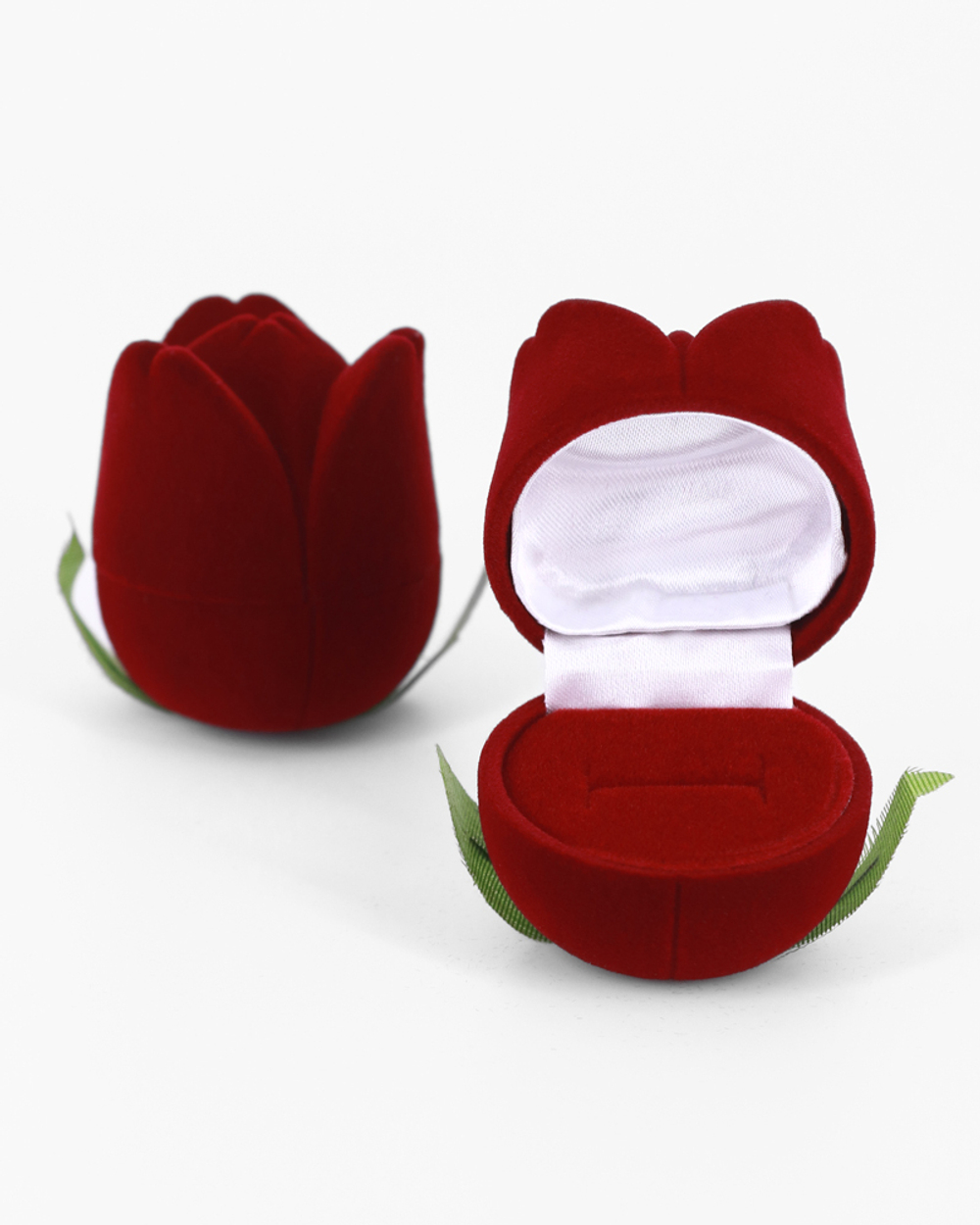 Флокированный футляр-тюльпан без стебля для серёжек