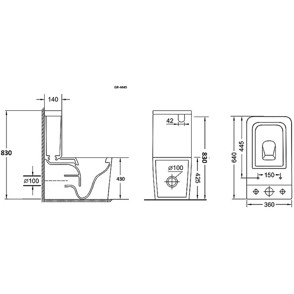 УНИТАЗ НАПОЛЬНЫЙ GROSSMAN GR-4445S (С ТОНКИМ СИДЕНЬЕМ ИЗ ДЮРОПЛАСТА)