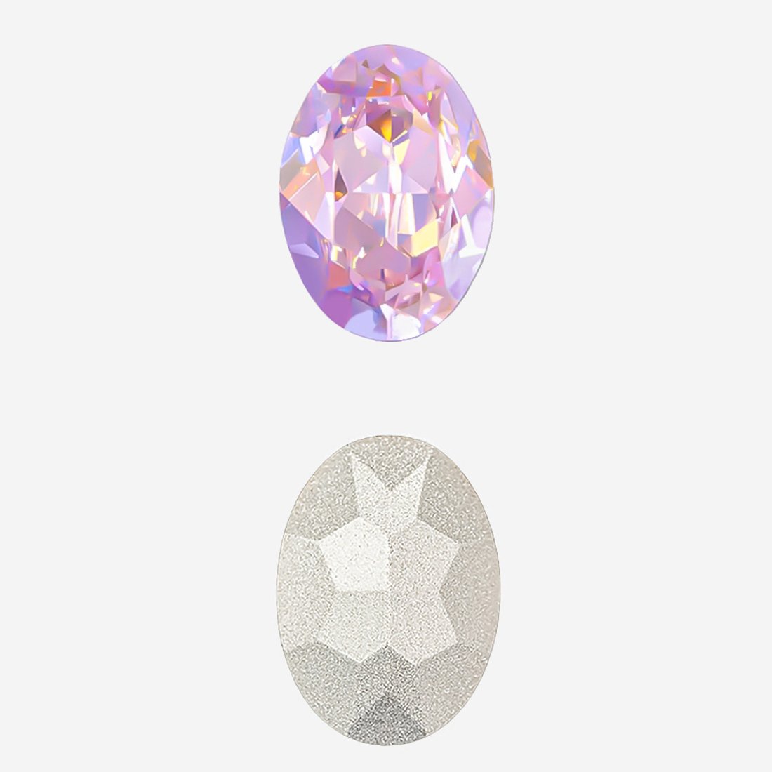 Кристалл Овал (Oval Fancy Stone), оттенок "Сиреневый Бархат"/"Lilac Velvet", 14*10мм
