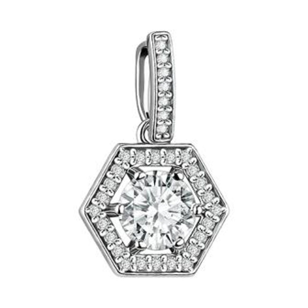 Подвеска из серебра с фианитами