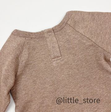 Лонгслив хлопковый "Зима в лесу" коричневый меланж