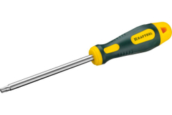 Отвертка Kraftool Expert Cr-Mo-V сталь двухкомпонентная противоскользящая рукоятка Torx Hole № 40x125 мм 250077-40-125