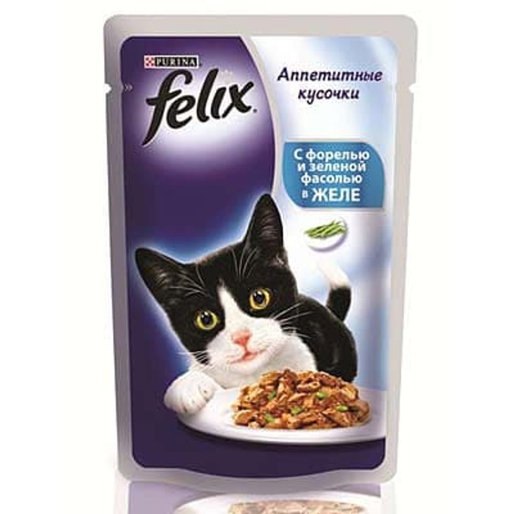 *FELIX AGAIL кон д/к 85г в желе Форель и ЗелФасоль