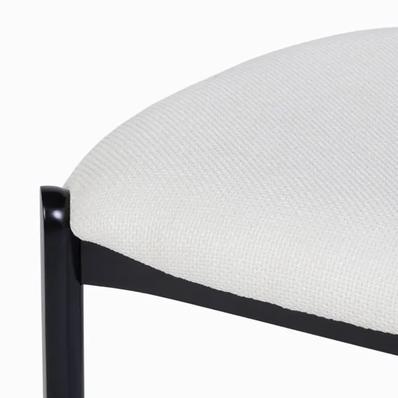 Обеденный стул Sage, черные ножки с белой обивкой