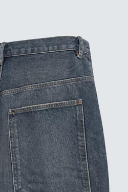 ZARA ДЖИНСОВЫЕ ШОРТЫ BAGGY FIT, СИНИЙ