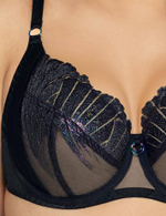 Бюстгальтер plus size на косточках с блестящими элементами (Размер: 95F) (Цвет: черный)