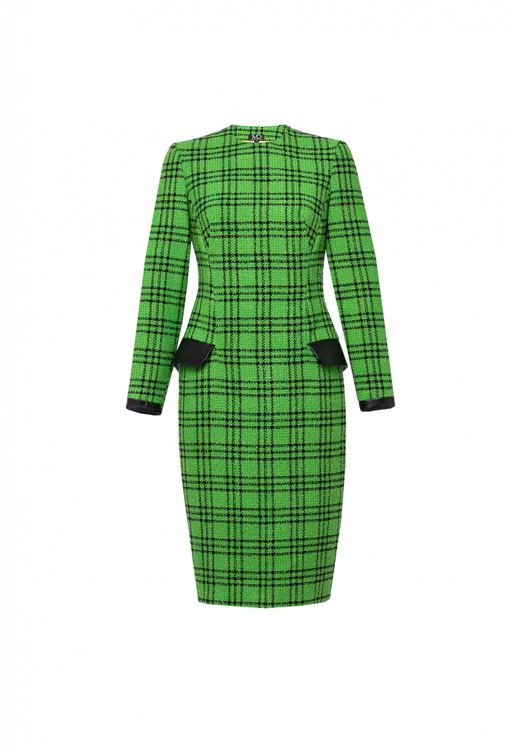 Полуприлегающее твидовое платье в клетку 04-04-23 FW