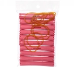 Бигуди пластмассовые-коклюшки 10шт d-1.3см «KUDRI», цвет розовый, (прозрачный пакет с подвесом)