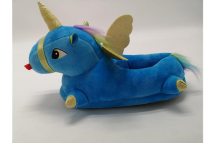 Тапочки FunFur Единорог-3 светящиеся Голубой