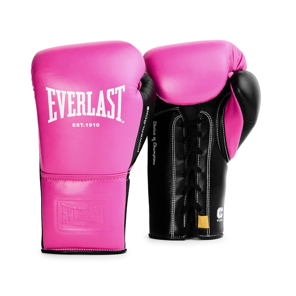 Боксёрские перчатки Everlast POWERLOCK OG PRO TRAINING GLOVE LACE UP - Pink/Black