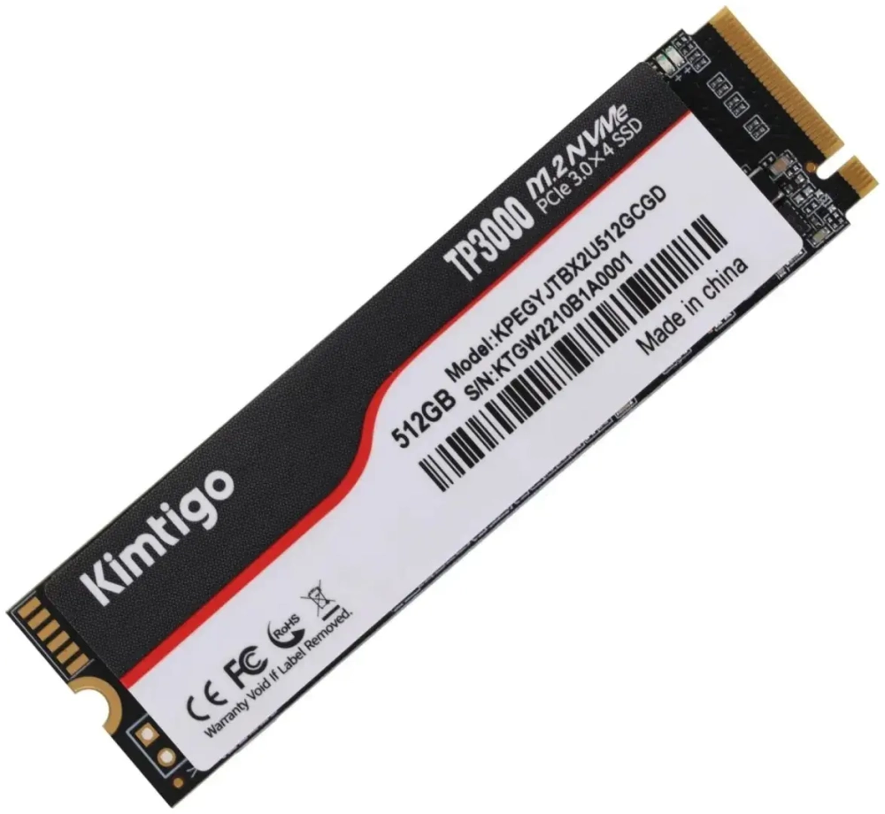 Твердотельный накопитель SSD 512Gb, Kimtigo TP3000 512GB, PCIe 3.0x4, M.2 2280, R2500/W1800 (OEM)