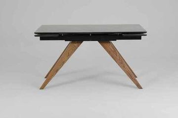 Стол Орландо-М (дуб/нога светлый дуб с черной патиной/столешница стекло Карелия)