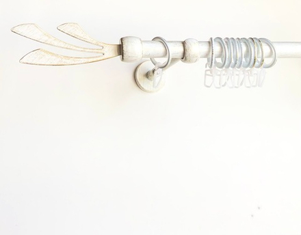 Карниз кованый для штор "Комета" d20 мм однорядный, цвет белое золото