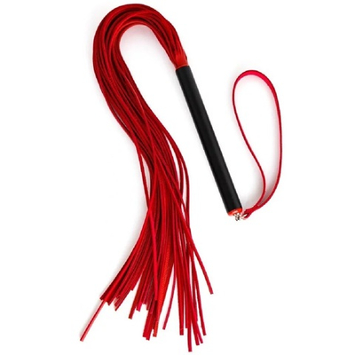 Плеть с черной ручкой кожа красный 60 см