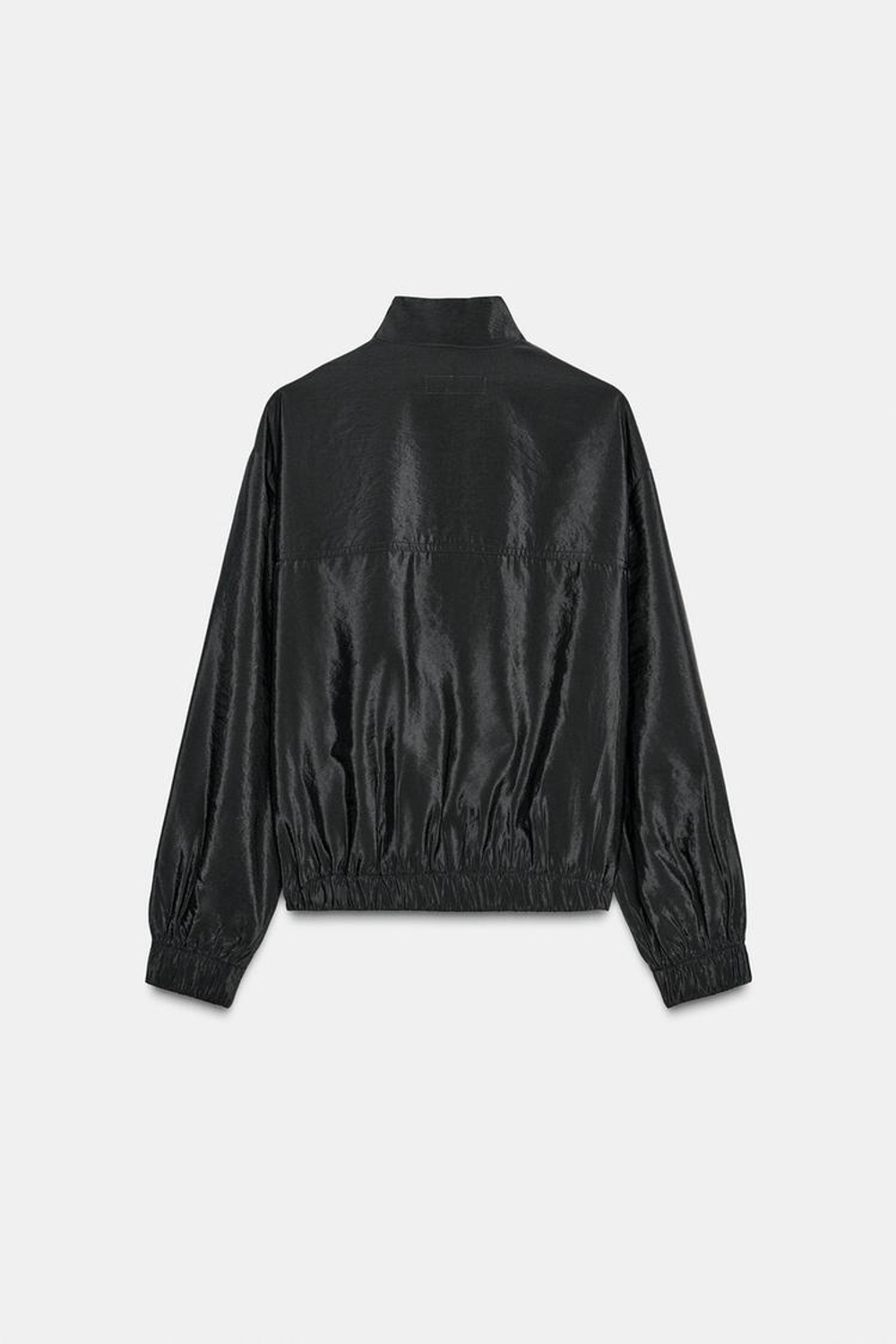 ZARA БОМБЕР С ВОРОТНИКОМ-СТОЙКОЙ, ЧЕРНЫЙ