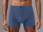 Мужские хлопковые трусы-шорты в крапинку (Размер: XXL) (Цвет: синий)