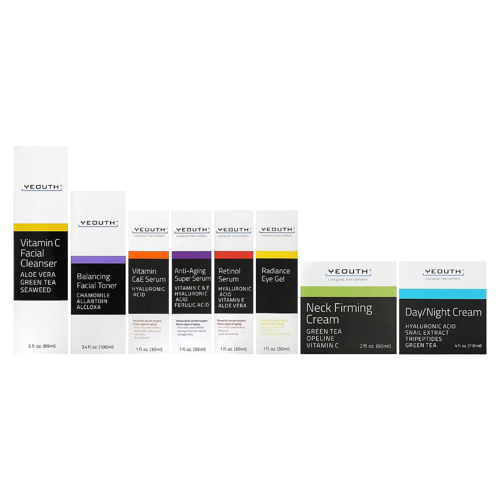 YEOUTH, Anti-Aging System, Forties+, набор из 8 предметов