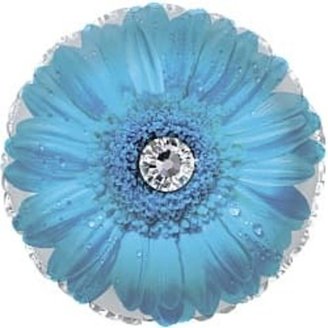 Шар фольга 45см. Гербера голубая