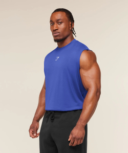Майка GYMSHARK Power Cut Off Tank Blue