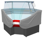 Витрина холодильная ENTECO MASTER ВИЛИЯ УВ 45 ВС (встроенный агрегат) угловая внутренняя с боковинами