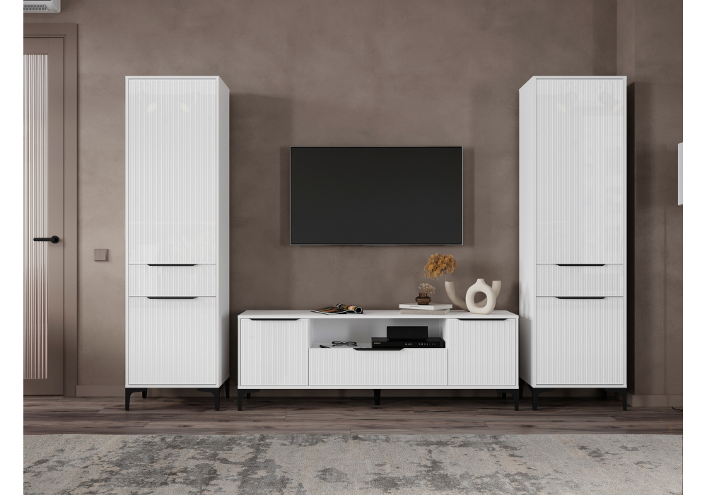 Готовая гостиная Woodville Иадама белый, белый глянец  9