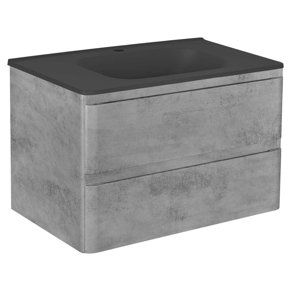 Тумба под раковину Vincea Vico 800 подвесная, 2 выкатных ящика soft close, Beton