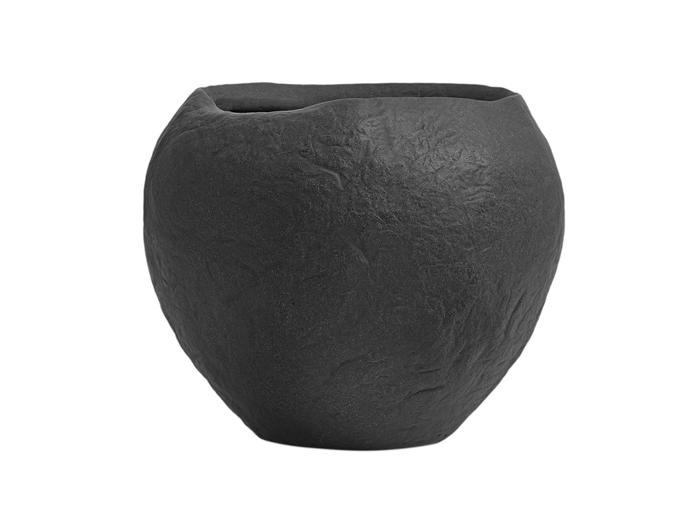 Кашпо TREEZ Effectory - Organic - Сфера - Тёмно-серый камень