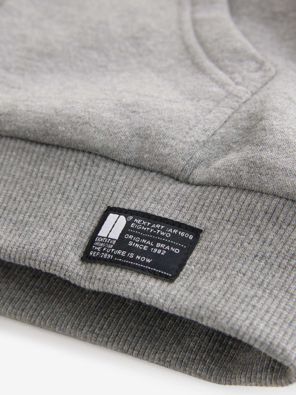 Толстовка с капюшоном на молнии и флисовой подкладкой для мальчика Next B15-438, Серый