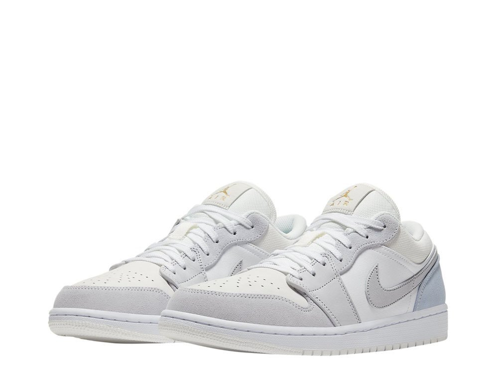Баскетбольные кроссовки Air Jordan 1 Low "Paris" White/Sky Grey-Football Gray shoes