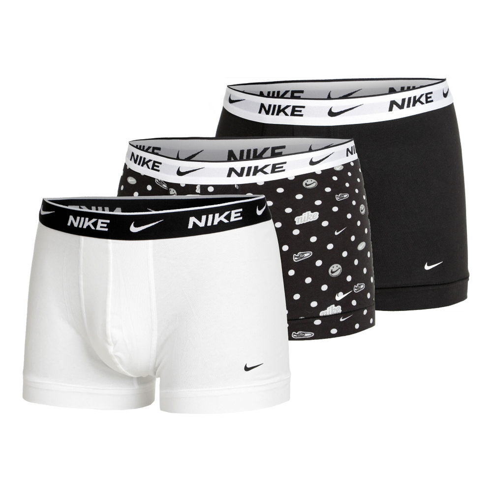 Nike Everyday Cotton Stretch Trunk Boxer Shorts 3 Pack Men - Black, White