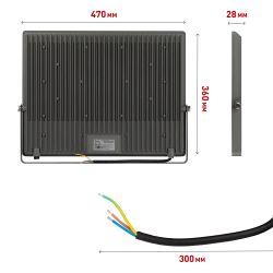 Прожектор светодиодный уличный ЭРА PRO LPR-063-0-65K-400 400Вт 6500K КСС Г 90° IP65 серый поликарбонат гарантия 3 года | Прожекторы PRO