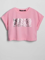 Футболка детская оверсайз укороченная с принтом