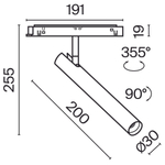 Трековый светильник Technical TR141-2-6W3K-M-B