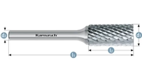 Борфреза твердосплавная Karnasch форма E, 6х10х6х50 мм, насечка HP-6, покрытие Blue-Tec, арт. 11.5044-020