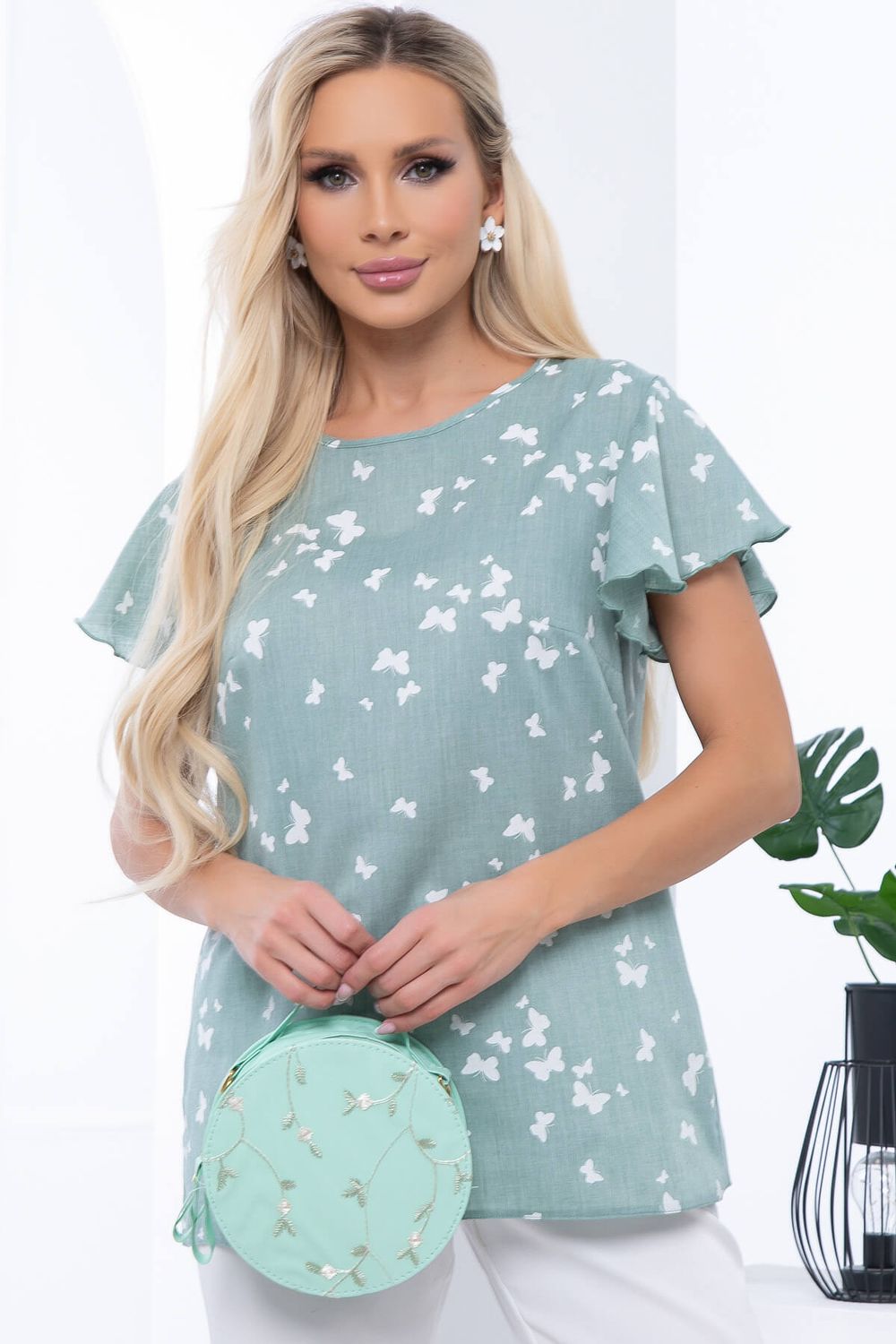 Блуза "Гайана" (мята) Б6778 LT Collection