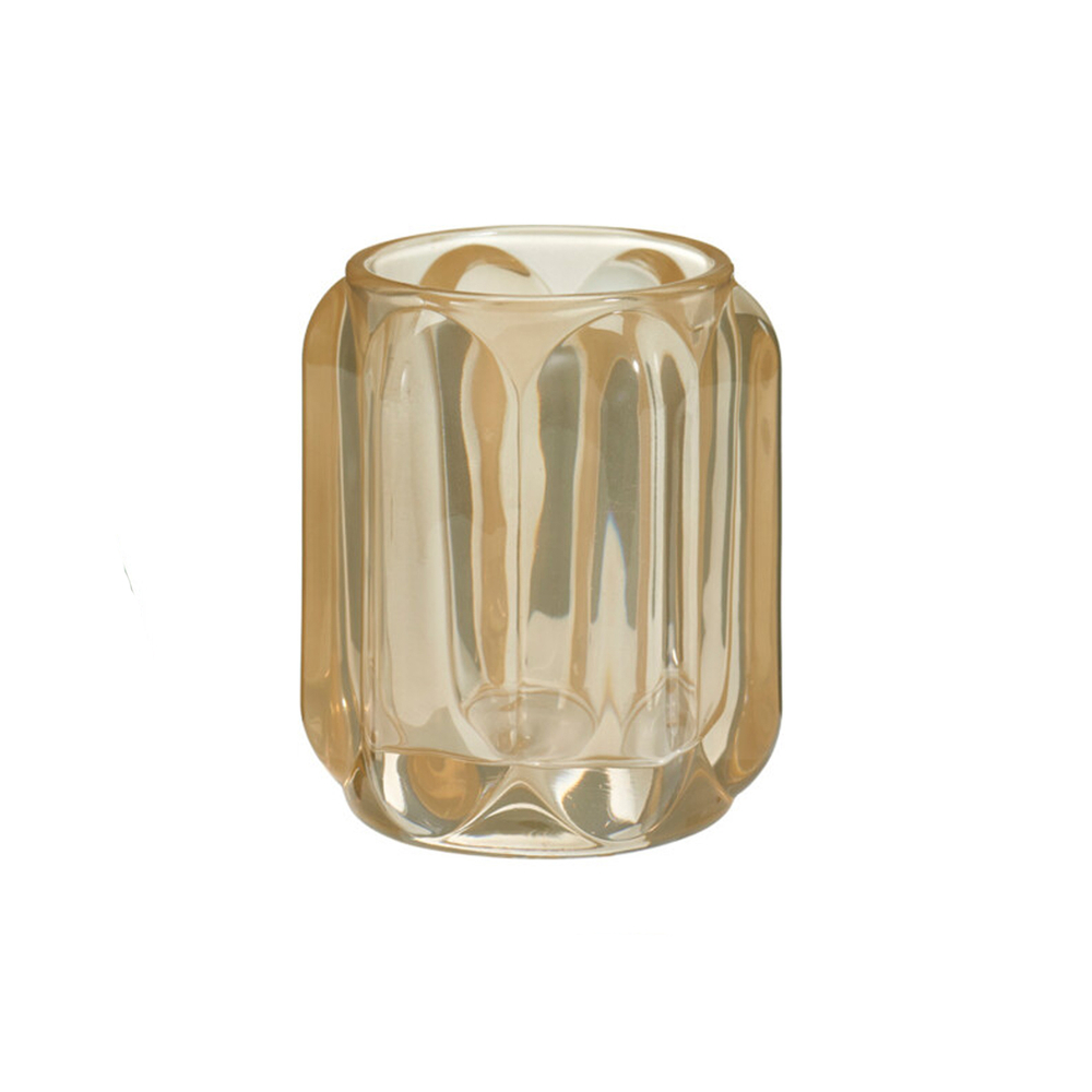 Подсвечник для чайной свечи стеклянный 7.5*9.5 см 3 цвета в ассортименте