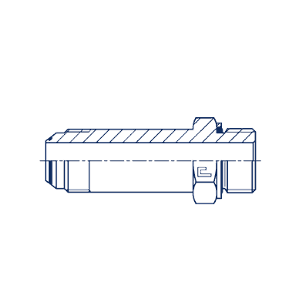 Штуцер FRM JIC 9/16 BSP 1/4 удлин.