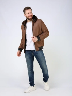 Дубленка зимняя натуральная бомбер