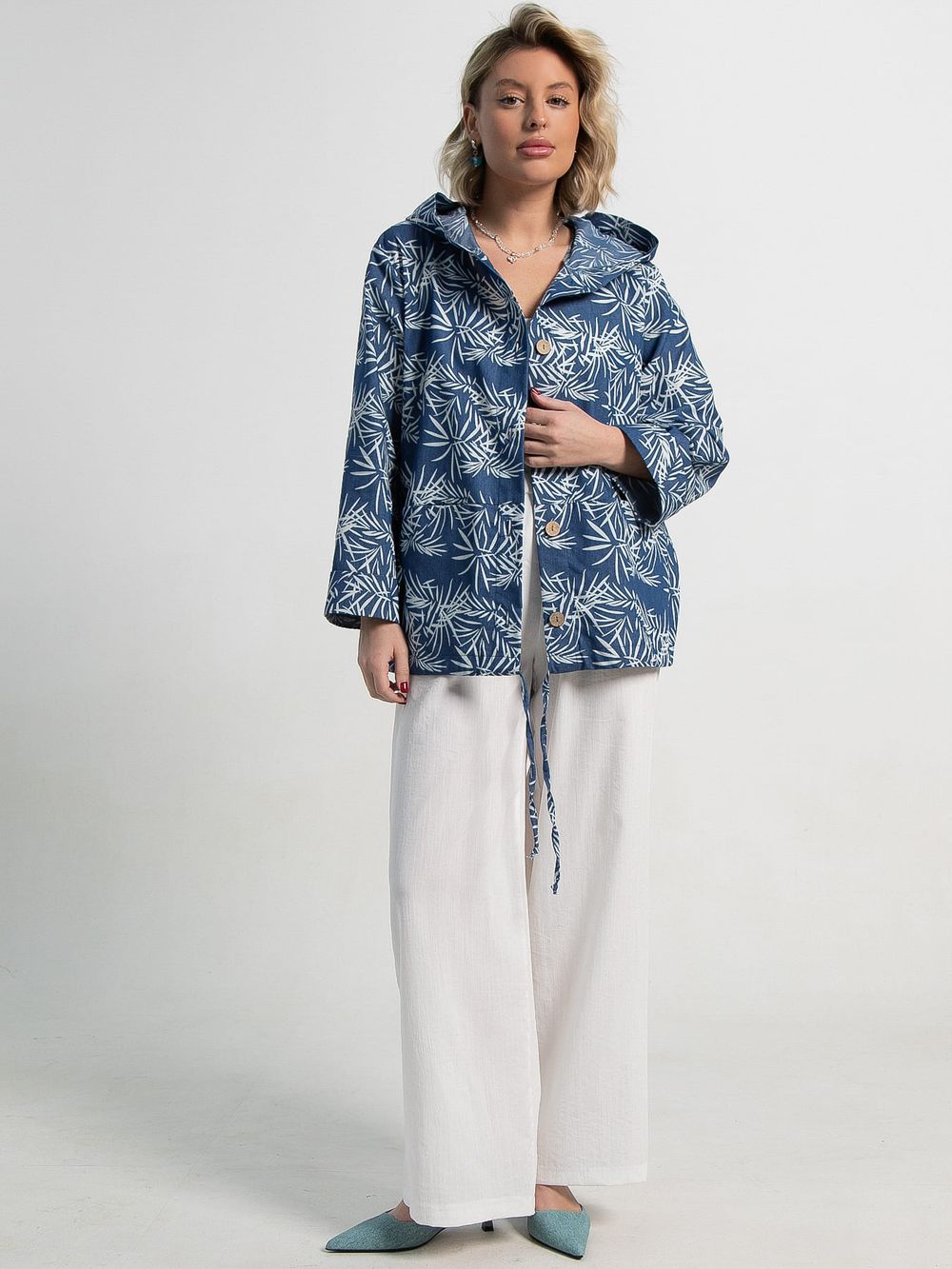 Пыльник Летний день (бело-синий) Б15182-8М LT Collection