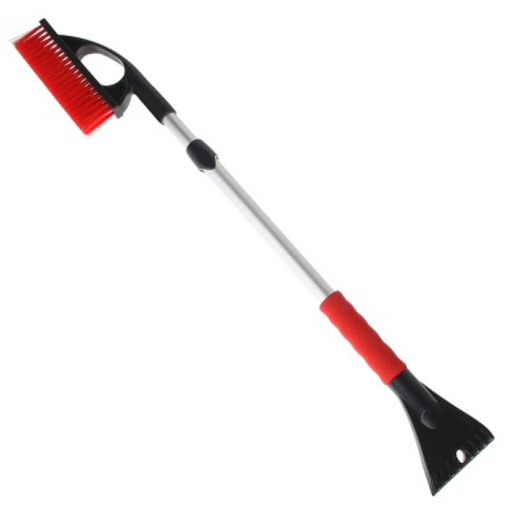 Щетка для уборки снега со скребком расщепленная щетина 82-115 см NEW GALAXY